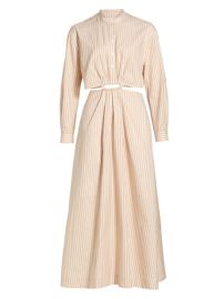 Shop Jonathan Simkhai Janet Striped Open Back Maxi Shirtdress at Saks Fifth Avenue