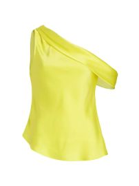 Shop Jonathan Simkhai Lexy Satin One-Shoulder Top at Saks Fifth Avenue