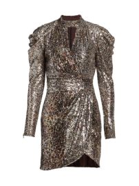 Shop Jonathan Simkhai Mallory Sequined Long Puff-Sleeve Mini Dress at Saks Fifth Avenue