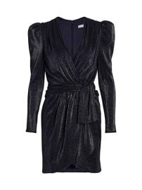 Shop Jonathan Simkhai Metallic Puff-Sleeve Wrap Dress up to 70 Off at Saks Fifth Avenue