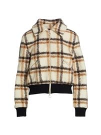 Shop Jonathan Simkhai Standard Pia Sherpa Plaid Bomber Jacket at Saks Fifth Avenue