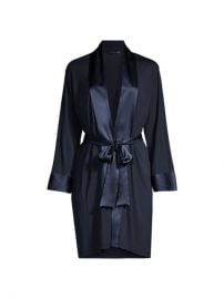 Shop Josie Natori Satin-Trimmed Wrap Robe at Saks Fifth Avenue