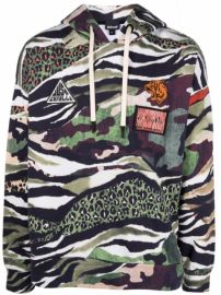 Shop Just Cavalli camouflage animal-print hoodie with Express Delivery - at Farfetch