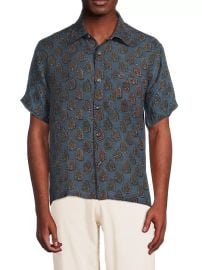 Shop Kartik Research Leaf Linen Button-Front Shirt at Saks Fifth Avenue