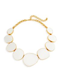 Shop Kenneth Jay Lane 22K-Gold-Plated amp Enamel Collar Necklace at Saks Fifth Avenue