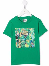 Shop Kenzo Kids Jungle-print organic cotton T-shirt with Express Delivery - at Farfetch