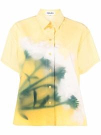 Shop Kenzo graphic-print short-sleeve cotton shirt with Express Delivery - at Farfetch