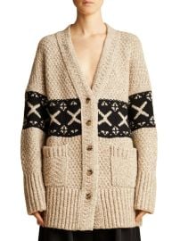 Shop Khaite Johannes Jacquard Cashmere Cardigan at Saks Fifth Avenue