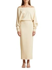 Shop Khaite June Off-The-Shoulder Midi-Dress at Saks Fifth Avenue