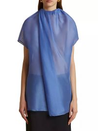 Shop Khaite Kass Draped Silk Blouse at Saks Fifth Avenue