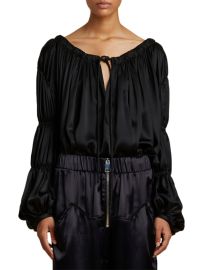 WornOnTV: Ana’s black satin off shoulder blouse on The View | Ana ...