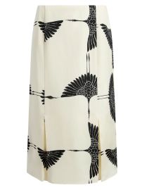 Shop Khaite Levy Crane-Print Midi-Skirt at Saks Fifth Avenue