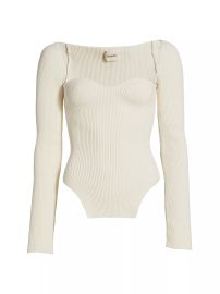 Shop Khaite Maddy Bustier Rib-Knit Sweater at Saks Fifth Avenue