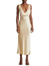 Shop Khaite Milo Sleeveless Silk Midi-Dress at Saks Fifth Avenue