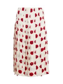 Shop Khaite Tudi Lip-Print Pleated Midi-Skirt at Saks Fifth Avenue