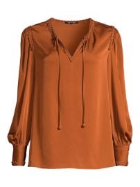 Shop Kobi Halperin Alessandra Drawstring Chiffon-Silk Blouse at Saks Fifth Avenue