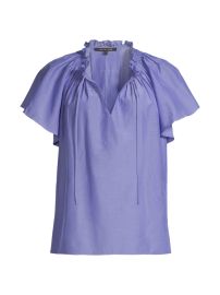 Shop Kobi Halperin Aubrianna Split Neck Blouse at Saks Fifth Avenue