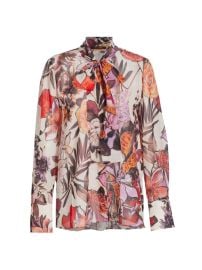 Shop Kobi Halperin Luna Floral Tie-Neck Blouse at Saks Fifth Avenue