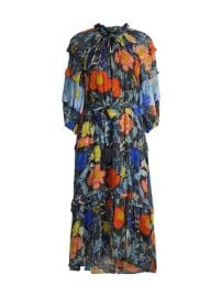 Shop Kobi Halperin Taner Floral Tiered Midi-Dress at Saks Fifth Avenue