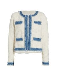 Shop LAGENCE Agnes Cropped Tweed amp Denim Jacket at Saks Fifth Avenue