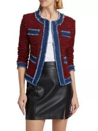 Shop LAGENCE Agnes Tweed Denim Tipped Jacket at Saks Fifth Avenue