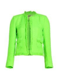 Shop LAGENCE Angelina Fringed Tweed Open-Front Blazer at Saks Fifth Avenue