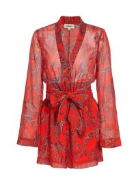 Shop LAGENCE Arabell Paisley Tie-Waist Romper at Saks Fifth Avenue