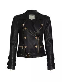 Shop LAGENCE Billie Belted Leather Jacket Saks Fifth Avenue at Saks Fifth Avenue