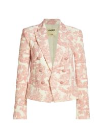 Shop LAGENCE Brooke Twill Double-Breasted Crop Blazer at Saks Fifth Avenue