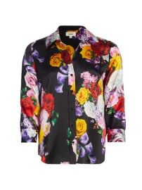 Shop LAGENCE Dani Floral Silk Button-Front Shirt Saks Fifth Avenue at Saks Fifth Avenue