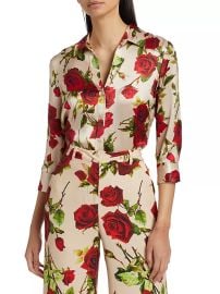 Shop LAGENCE Dani Rose Printed Silk Blouse at Saks Fifth Avenue