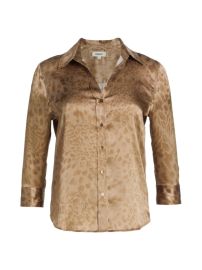 Shop LAGENCE Dani Three-Quarter Sleeve Animal-Print Silk Blouse at Saks Fifth Avenue