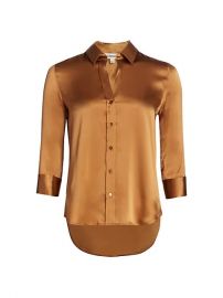 Shop LAGENCE Dani Three-Quarter Sleeve Silk Blouse at Saks Fifth Avenue