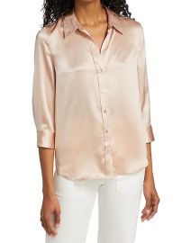 Shop LAGENCE Dani Three-Quarter Sleeve Silk Blouse at Saks Fifth Avenue