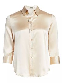 Shop LAGENCE Dani Three-Quarter Sleeve Silk Blouse at Saks Fifth Avenue