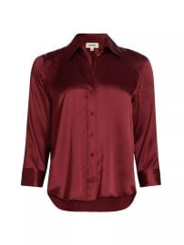 Shop LAGENCE Dani Three-Quarter Sleeve Silk Blouse at Saks Fifth Avenue