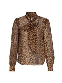 Shop LAGENCE Diane Leopard-Print Tie Neck Blouse at Saks Fifth Avenue