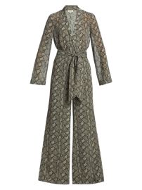 Shop LAGENCE Echo Belted Snakeskin-Print Jumpsuit at Saks Fifth Avenue