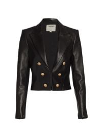 Shop LAGENCE Inez Cropped Leather Blazer at Saks Fifth Avenue