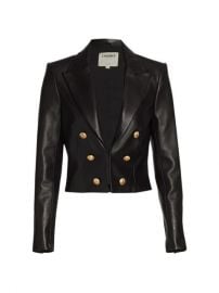 Shop LAGENCE Inez Cropped Leather Blazer up to 70 Off at Saks Fifth Avenue