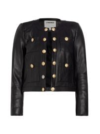 Shop LAGENCE Jayde Collarless Leather Jacket at Saks Fifth Avenue