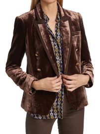 Shop LAGENCE Kenzie Velvet Double Breasted Blazer at Saks Fifth Avenue