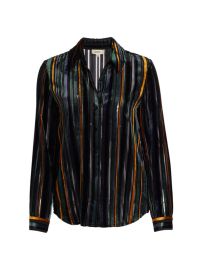 Shop LAGENCE Laurent Striped Velvet Blouse at Saks Fifth Avenue