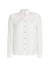 Shop LAGENCE Maisy Metallic-Button Blouse at Saks Fifth Avenue