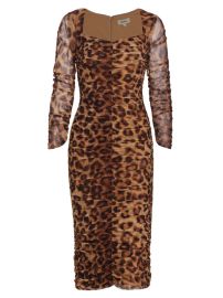 Shop LAGENCE Marise Leopard Ruched Sheath Dress at Saks Fifth Avenue