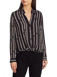 Shop LAGENCE Nina Aguillette Printed Silk Blouse at Saks Fifth Avenue