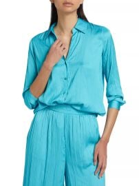 Shop LAGENCE Nina Satin Shirt at Saks Fifth Avenue