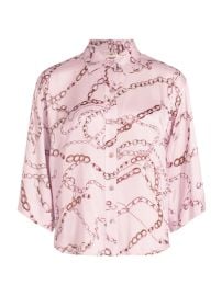 Shop LAGENCE Patrice Chain-Print Silk Button-Front Blouse at Saks Fifth Avenue