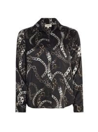 Shop LAGENCE Tyler Chain-Print Silk Button-Front Shirt at Saks Fifth Avenue