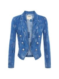 Shop LAGENCE Wayne Patchwork Denim Crop Blazer at Saks Fifth Avenue